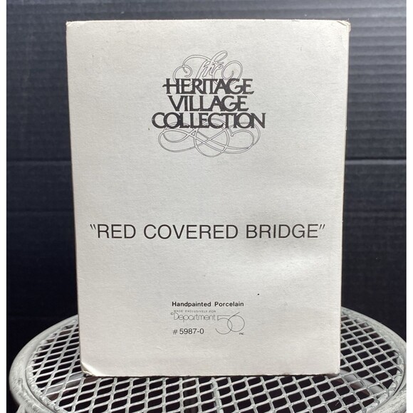 Dept 56 Heritage Village Red Covered Bridge Accessory 5987-0 with Original Box - Picture 8 of 9